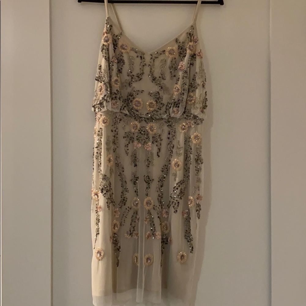 Adrianna Pappel Floral Beaded Cocktail Dress - Picture 2 of 3